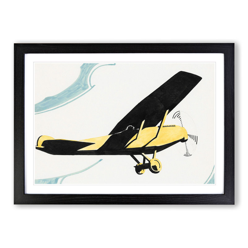 Aircraft by Reijer Stolk - Picture Frame Painting, 27cm H x 36cm W x 2cm D, Black Framed