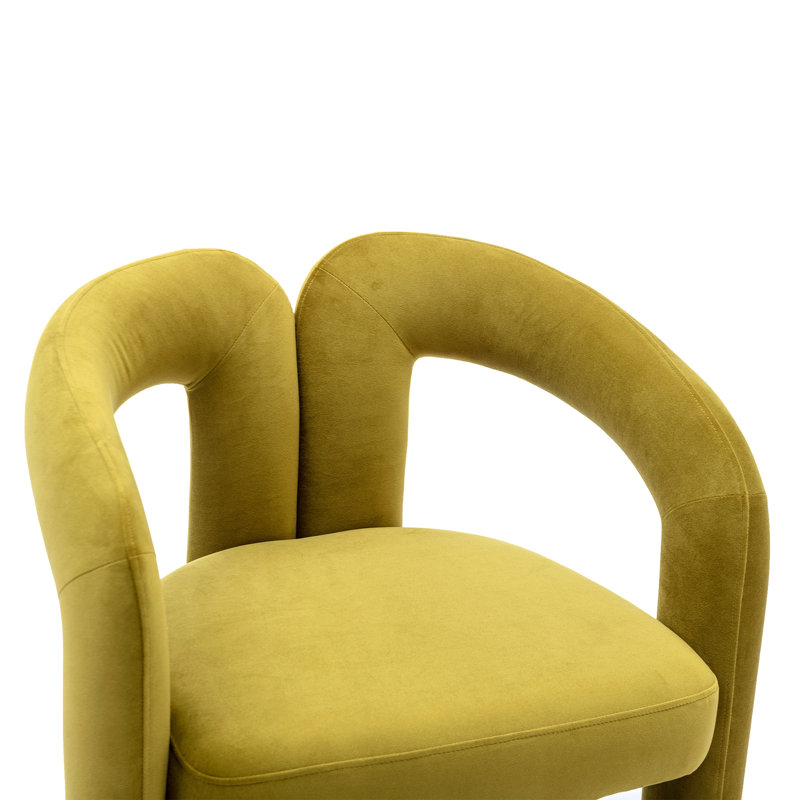 Fauteuil de cuisine en velours rembourré, Olive