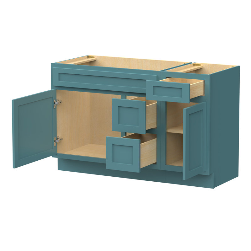 Base de meuble-lavabo simple 51 po seulement, Bleu sarcelle