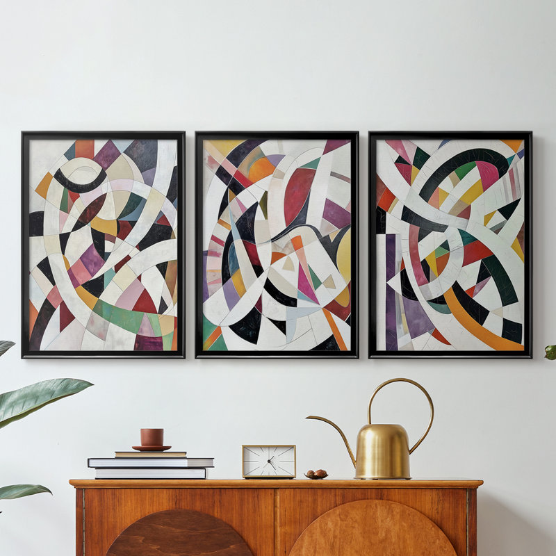 ABSTRACT Series LV III - Toile tendue avec châssis sur mesure - 3 pièces