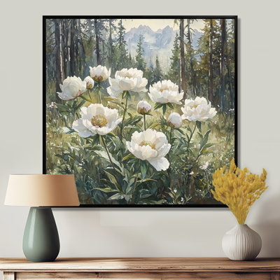 Gersu pivoines dans la forêt alpine I - pivoines, art mural