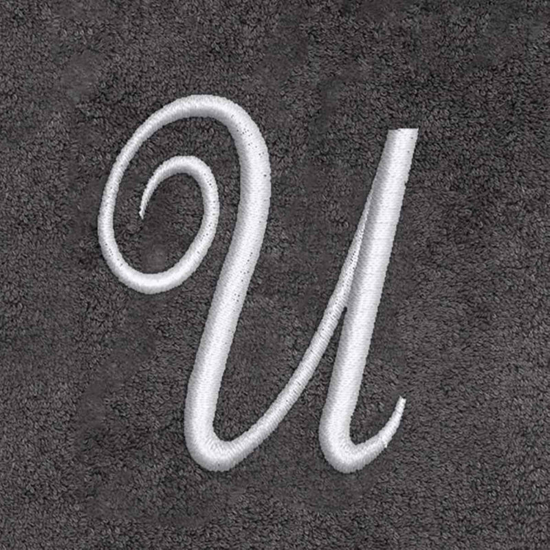 Winston Porter Granite/Silver Script Monogram Hand Towel Letter U