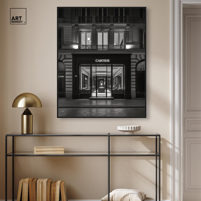 The Lux Store Canvas Fashion Prints by Art Remedy, 21" H x 17" W, Black Floater Framed