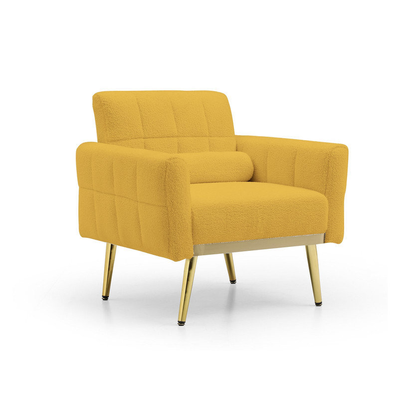 Méridienne capitonnée de 30 po de largeur, Jaune Teddy