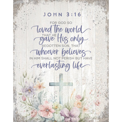 John 3:16 - For God So Wood Plaque - 11.75" x 15"