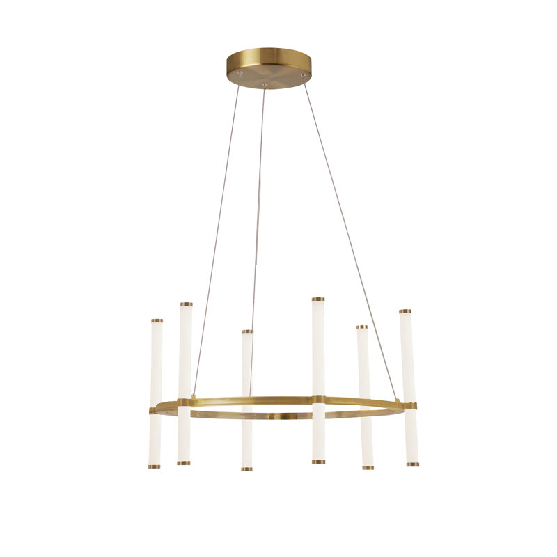 Farhanaaz 6 - Light Dimmable LED Chandelier, Aged Brass