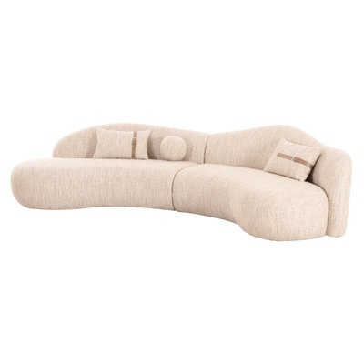 Canapé modulaire incurvé en tissu beige Spiro