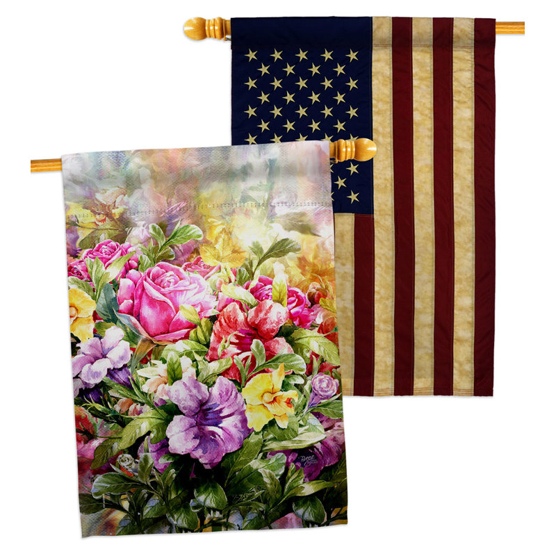 Drapeau de maison 40 po x 28 po Spring Bouquet