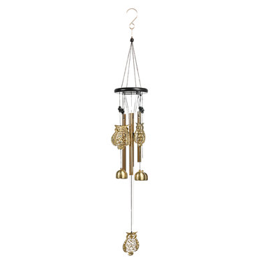 Metal Wind Chime Golden Flying Birds Butterflies Owl Vintage Wind Chime Hanging Ornaments Metal Home Decorations Bedroom Hangings