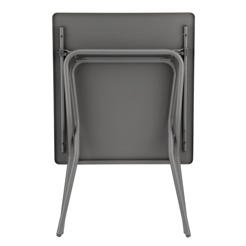 Titanium Gray Galvanized Steel Rectangular Folding Table