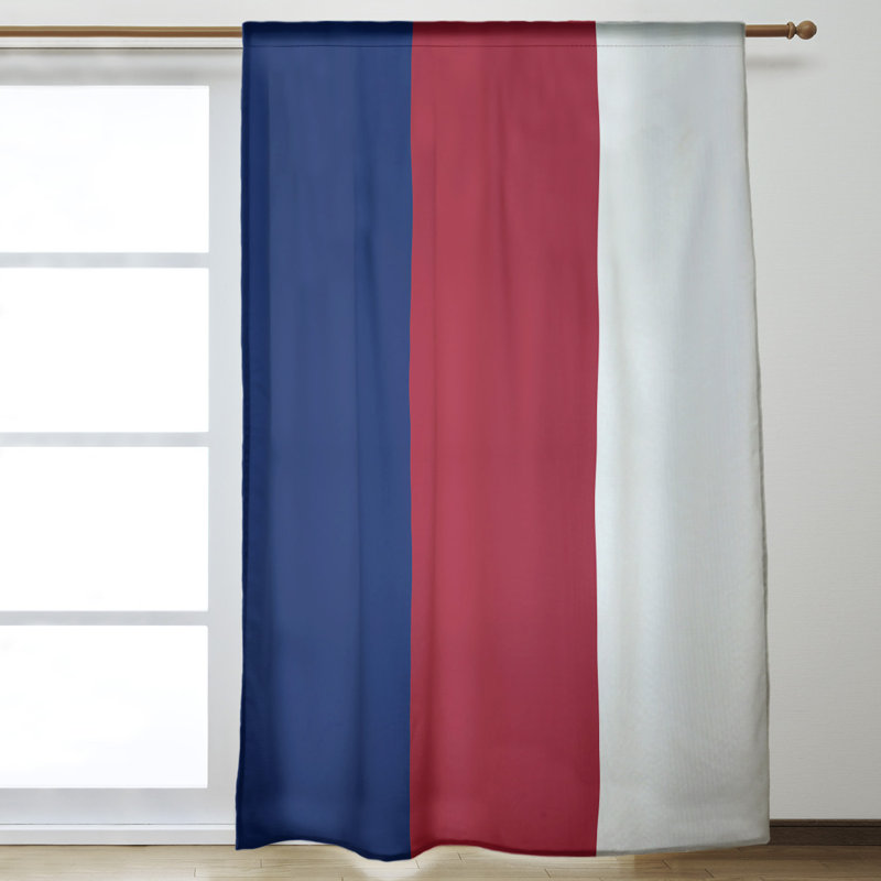 New York Big Sateen Room Darkening Curtain Single Panel, Red, 84" W x 53" L
