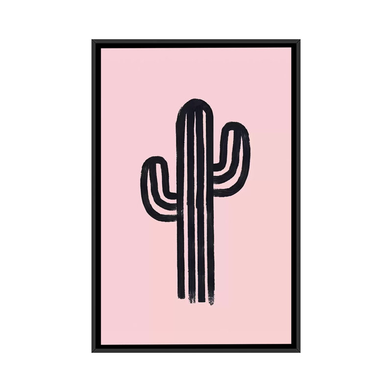 « the dieu cactus », reproduction sur toile, H 26 po x l 18 po x P 1,5 po, Toile avec cadre noir, Pas de tapis