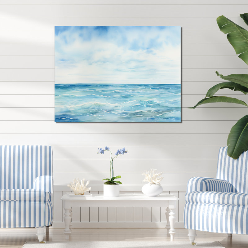 Impression sur toile Ocean Minimalisme, horizon, charme, Toile tendue, H 30 po x l 40 po x P 1,5 po
