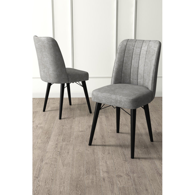 6 - Person Dining Set, Black Table Legs