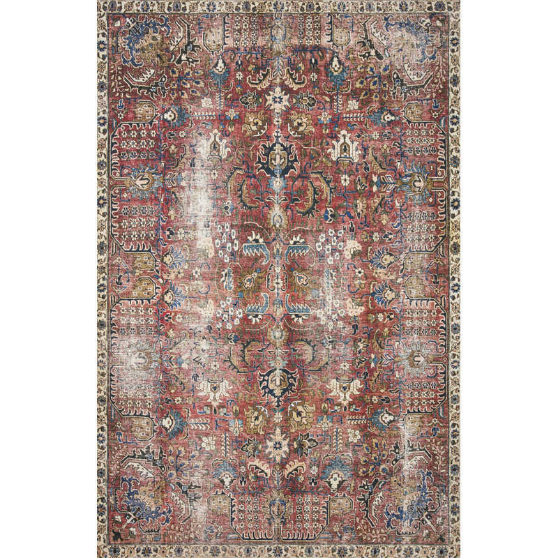 Tapis oriental Merlot Chris x Loloi par Chris Loves, Rectangle 2 pi 3 po x 3 pi 9 po