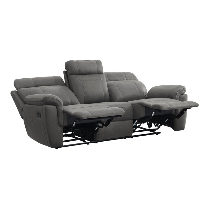 Canapé inclinable rembourré 84,5 po Semone, Microfibre/microsuède gris