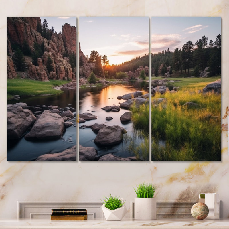 South Dakota Custer State Park Serenity II - ensemble d'impressions sur toile South Dakota, H 32 po x l 48 po x P 1 po