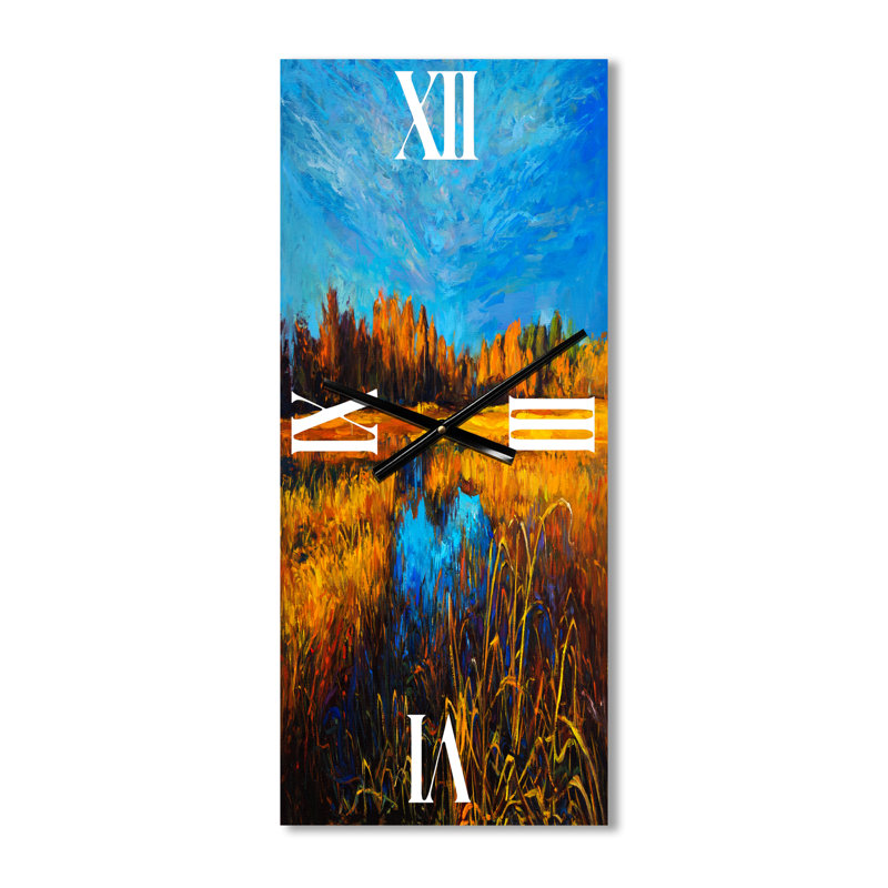 Horloge murale Meadows sous un ciel clair, Grand