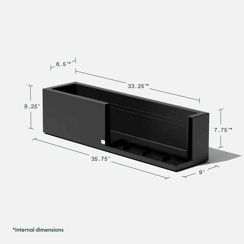 Block Series Window Box Planter, Black
