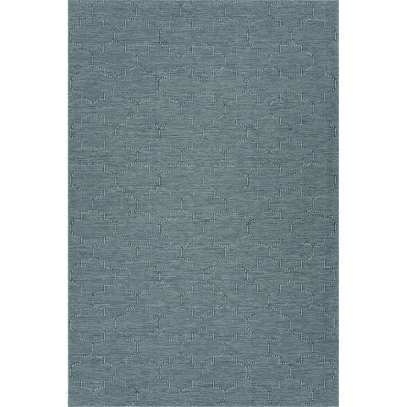  Tapis intérieur / extérieur Elyara, Bleu, Tapis de couloir 2 pi 6 po x 8 pi
