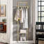 Metal Double Coat Stand With 4 Hooks And Hanging Rail