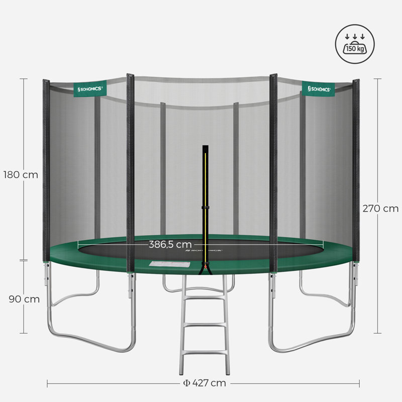 Songmics 427cm Round Backyard Trampoline with Safety Enclosure