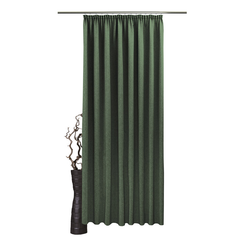 Quade Room Darkening Curtain Pair, Dark green, 180cm H x 135cm W