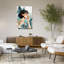 Pensée fumant une femme, abstrait, rétro, paysage rétro, art mural-129150487
