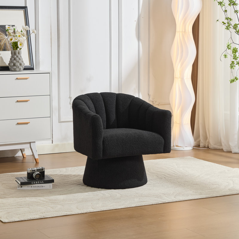 Swivel Barrel Chair, Black
