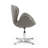 Raspberry Modern Vegan Leather Upholstered Metal Swivel Balloon Chair in Pebble Gray-1281686546