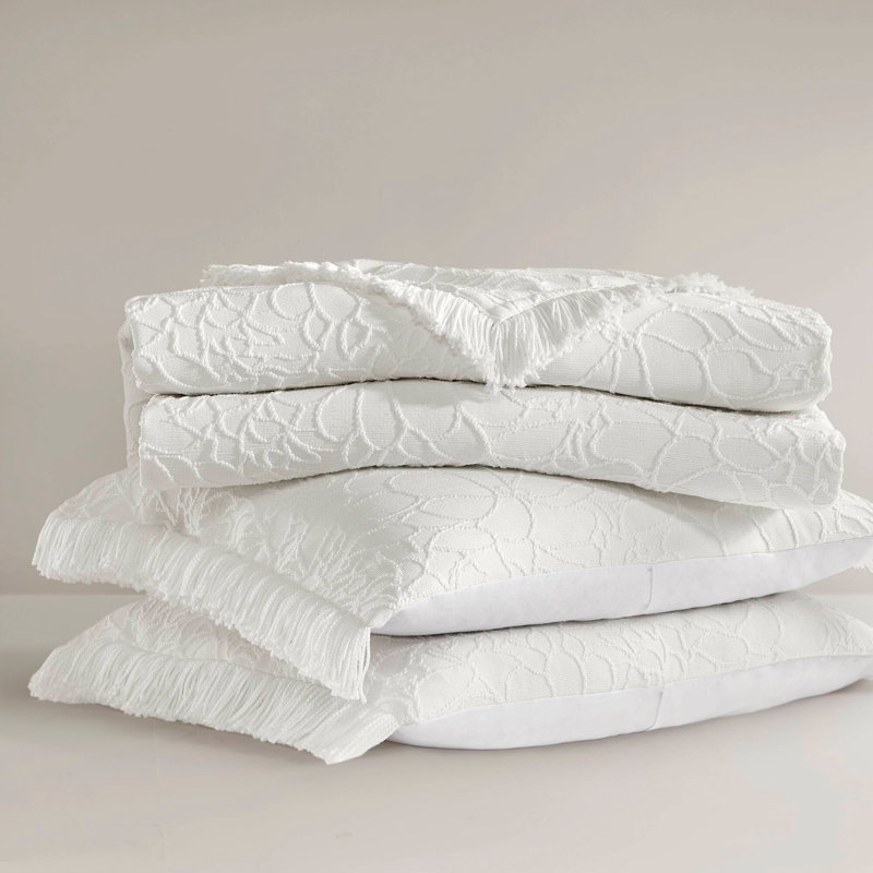 3PCS Bedspread Set, White, Queen Duvet Cover + 2 Pillow Shams