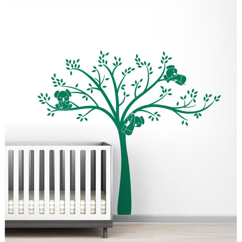 Décalcomanie murale monochrome modern Koala Cuteness, Vert