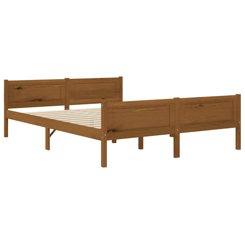 Graci Solid Wood Bed, European Double (140 x 200cm), honey brown
