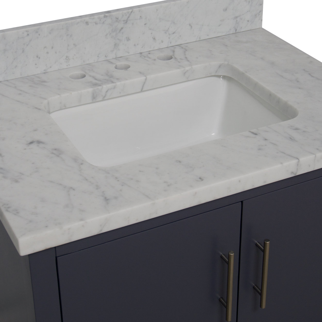 Kiara 30'' Single Bathroom Vanity, Charcoal Gray, Carrara Marble