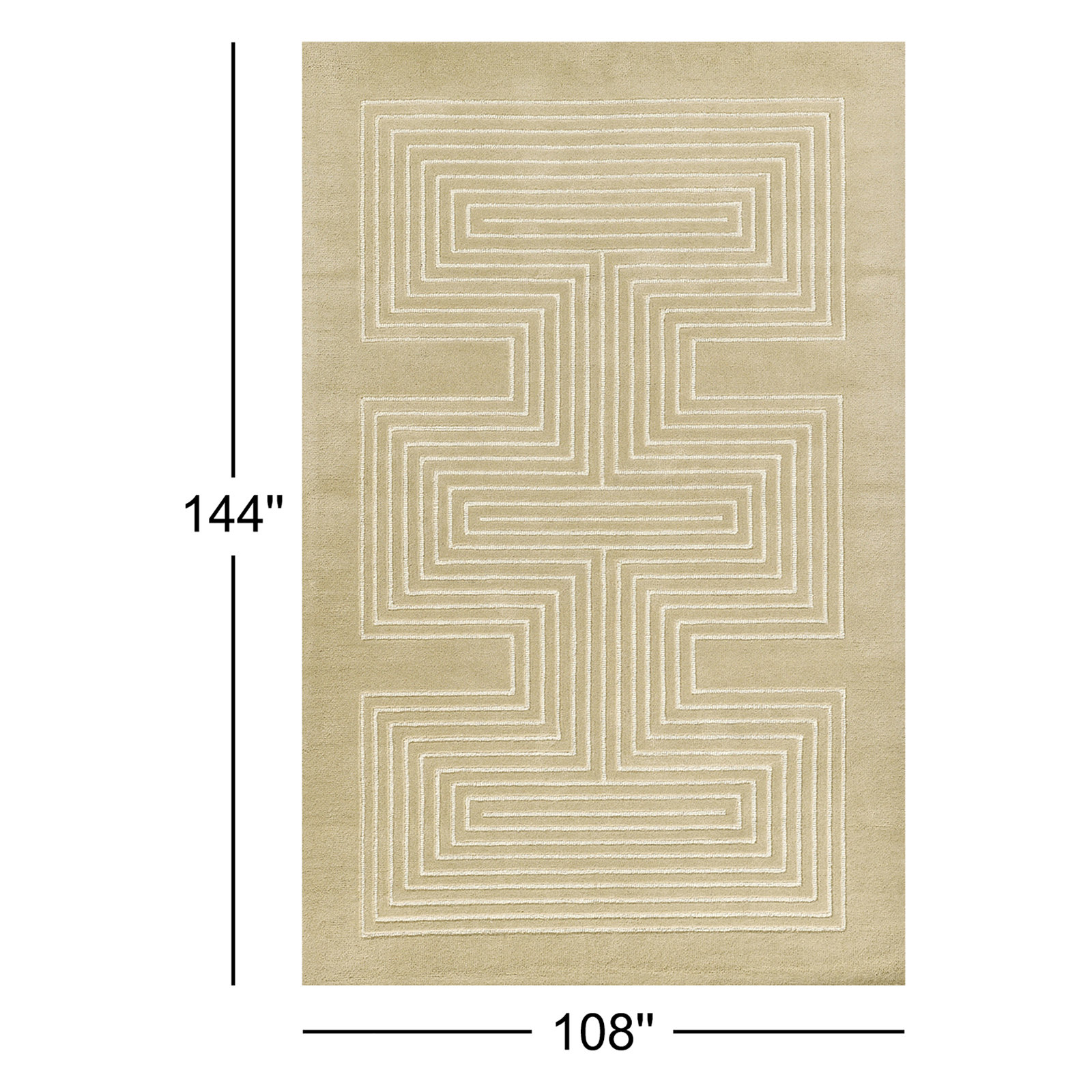 Orlie Hand Tufted Wool Brown Rug, Rectangle 9' x 12', Beige