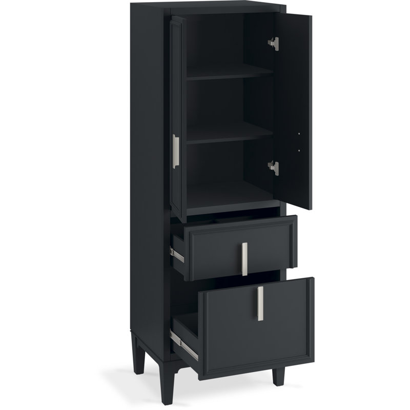 Southerk 70-In X 24-In Linen Tower, Slate Gray