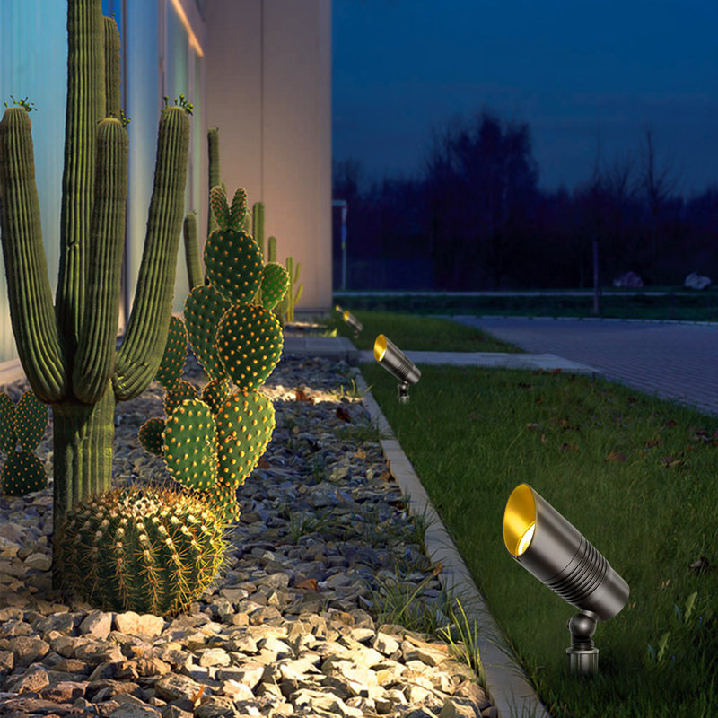 4PK Adjustable LED Bullet Spot Light - Low Voltage Landscape Lighting for Trees, Fences, Driveways