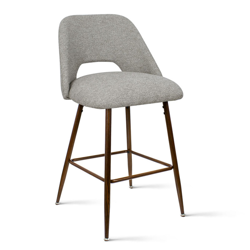 Tabouret de comptoir rembourré H 26 po Berneta, Gris, 3