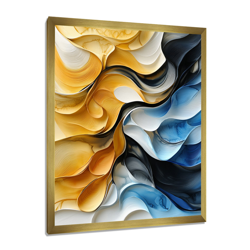 Obead - reproduction d'art sur toile abstraite, H 40 po x l 30 po, Picture Framed, Doré
