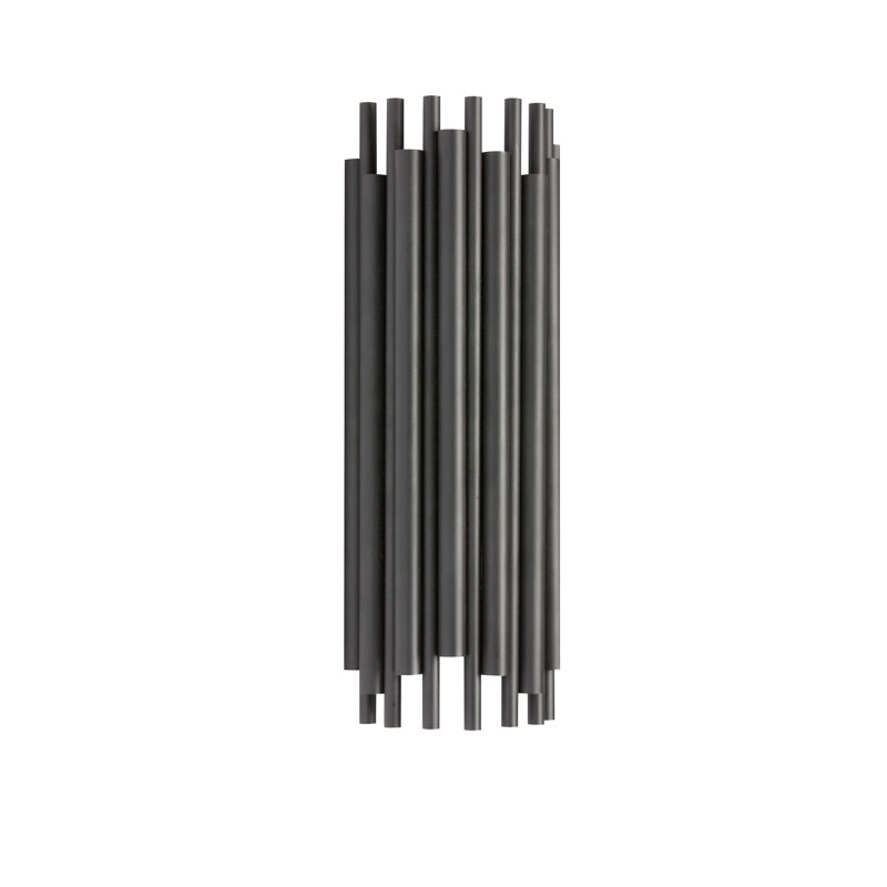 Caitelyn Steel Flush Mounted Sconce, Matte Black, 18" H x 7" W x 4" D