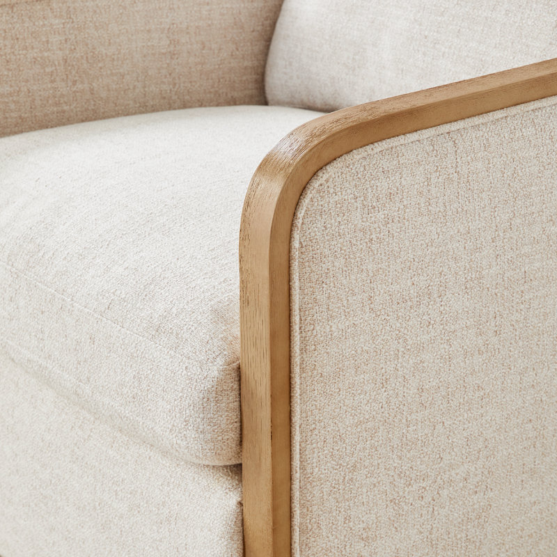 Fauteuil demi-tonneau pivotant surdimensionné Grayton, Nathan Performance Tweed de blé