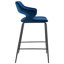 Tabouret de comptoir Miaja Vidar en velours avec pieds en acier noir-609270250
