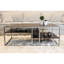 Structure contemporaine en bois brun avec 3 tables basses et 2 tables de bout