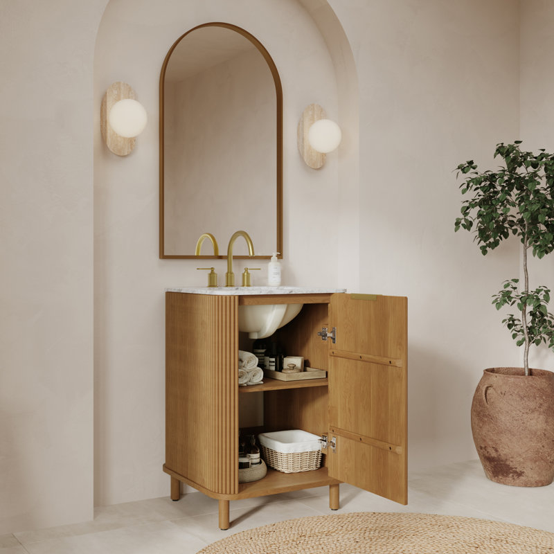 Meuble-lavabo simple 24 po Nova, Bouleau rosé