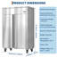 Congélateur de réfrigérateur commercial 48 po - 36 pieds cubes, 2 portes stables, ventilateur de refroidissement, 6 tablettes réglables, dégivrage automatique, -8 ° F à 0 ° F, acier inoxydable