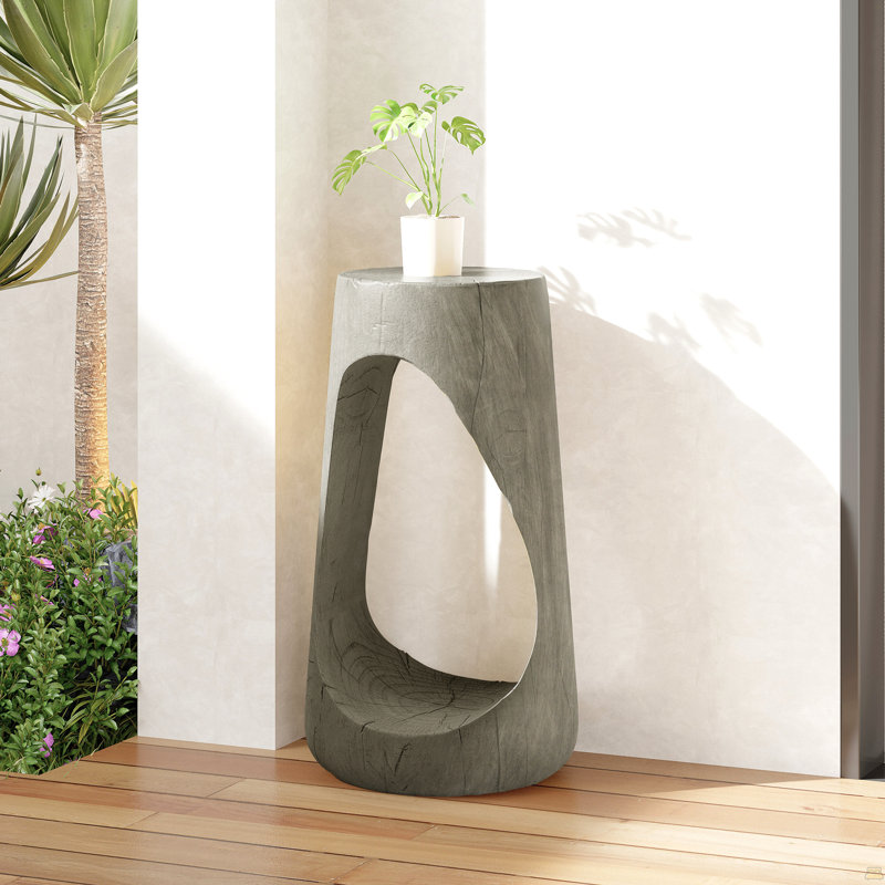 Table d'appoint d'extérieur, table de bout, tabouret de jardin, Gris