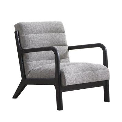 25.6" Wide Mid Century Upholstered Armchair Solid Wood Accent Chair (Set Of 2)