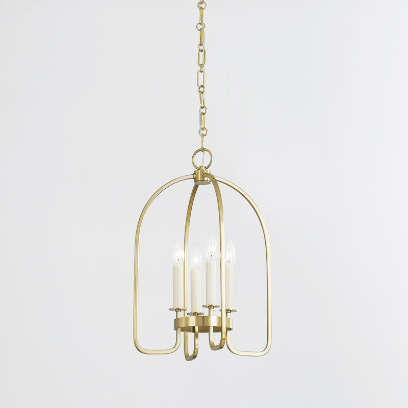 Lanterne 4 lumières Oakville, Laiton vieilli, H 21,5 po x l 14,25 po x P 14,25 po