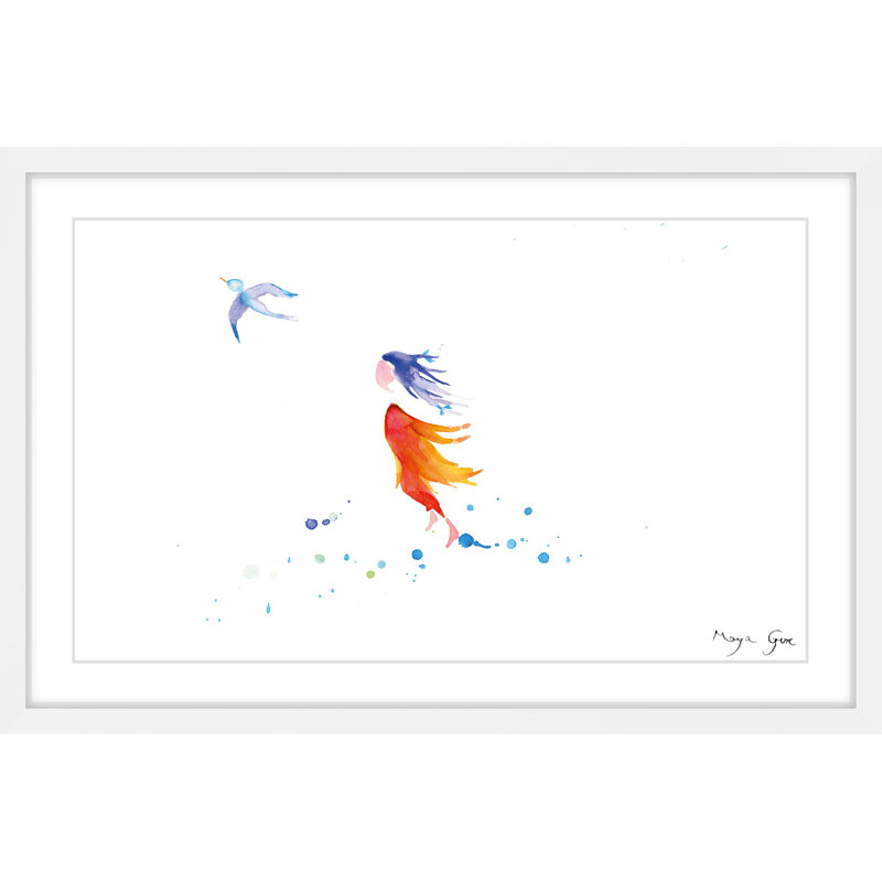 « free fille » par maya gur, reproduction d’art encadrée, H 24 po x l 36 po x P 1,5 po
