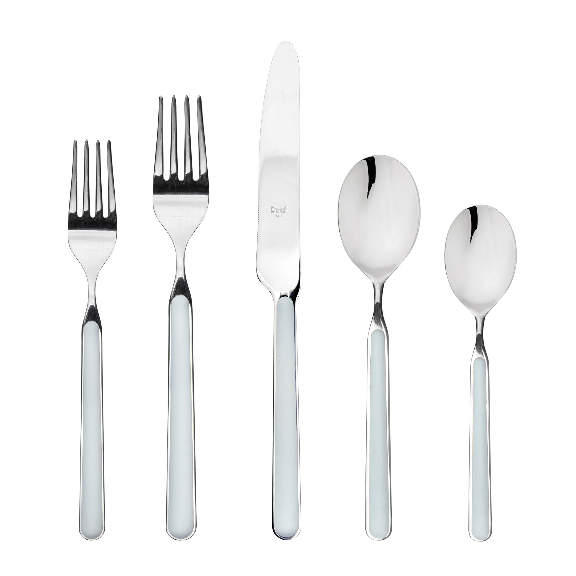 MEPRA Fantasia Stainless Steel Flatware Set (5 Pieces), Light Blue